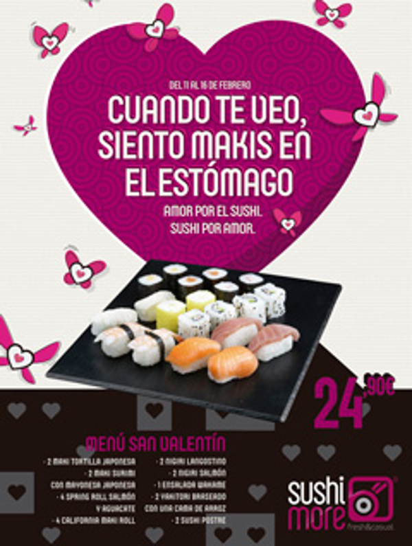 La franquicia Sushimore te invita a celebrar el Día de los Enamorados con sushi