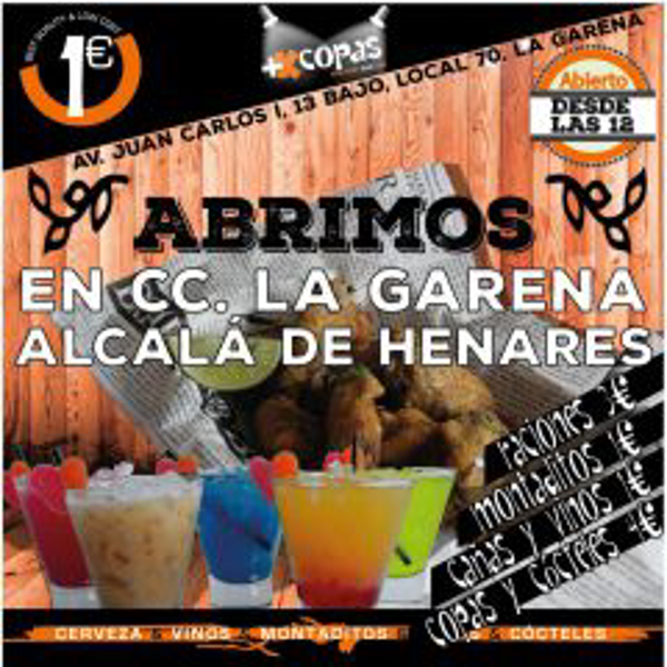 +KCOPAS inaugura hoy su nuevo local en C.C La Garena de Alcalá de Henares.