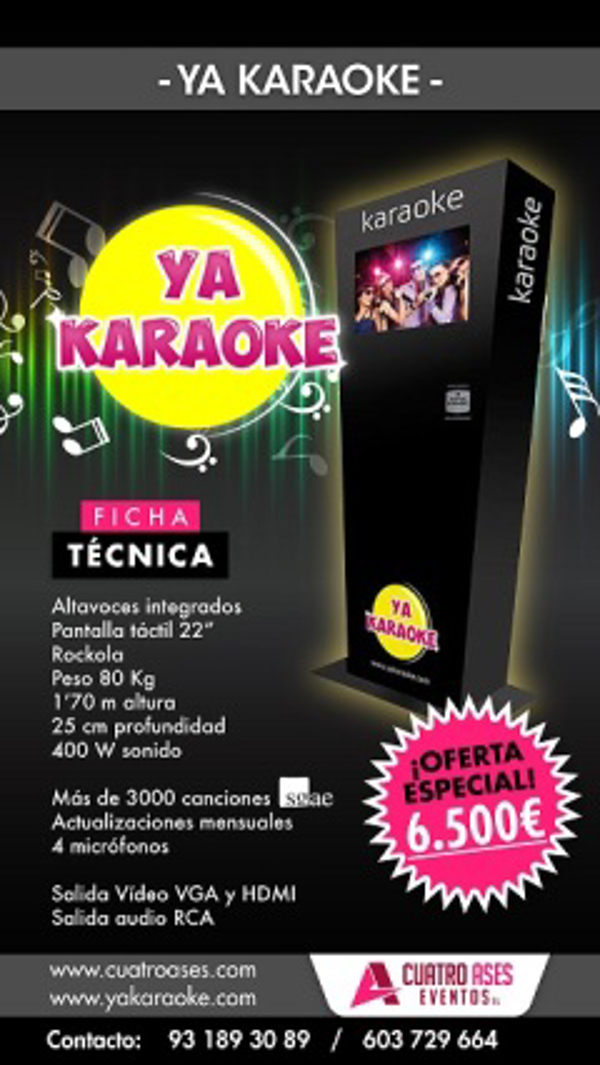 El Grupo Cuatro Ases Eventos S.L.  inaugura franquicia de Éxito: YAKARAOKE
