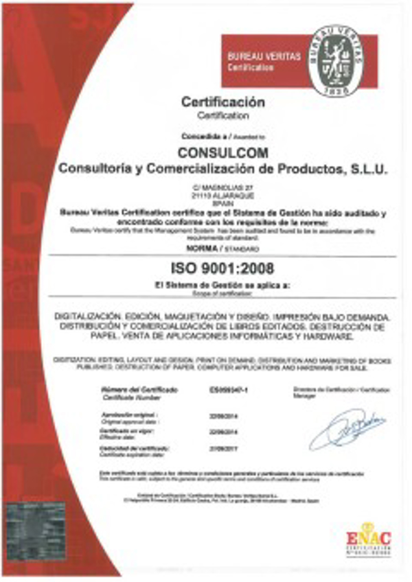 Consulcom logra el prestigioso certificado de Calidad ISO 9001