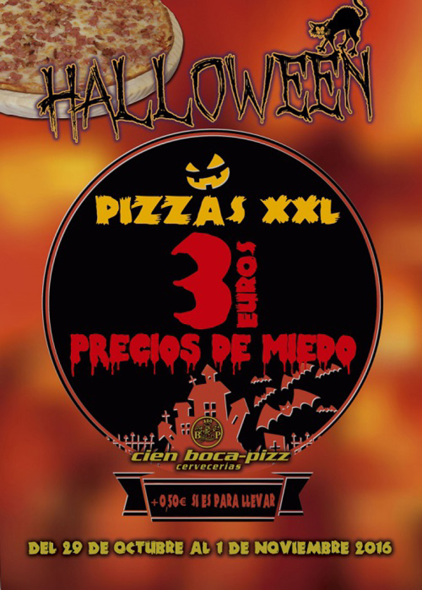Las PIZZAS XXL de Cien Boca-Pizz disfrazan sus precios en Halloween