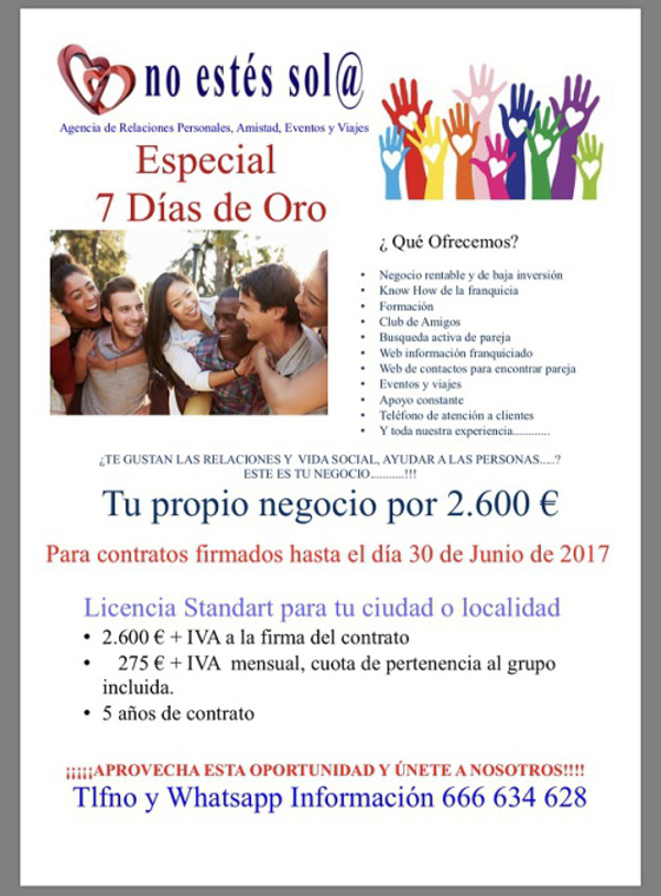 No Estés Sol@ Lanza los 7 días de Oro