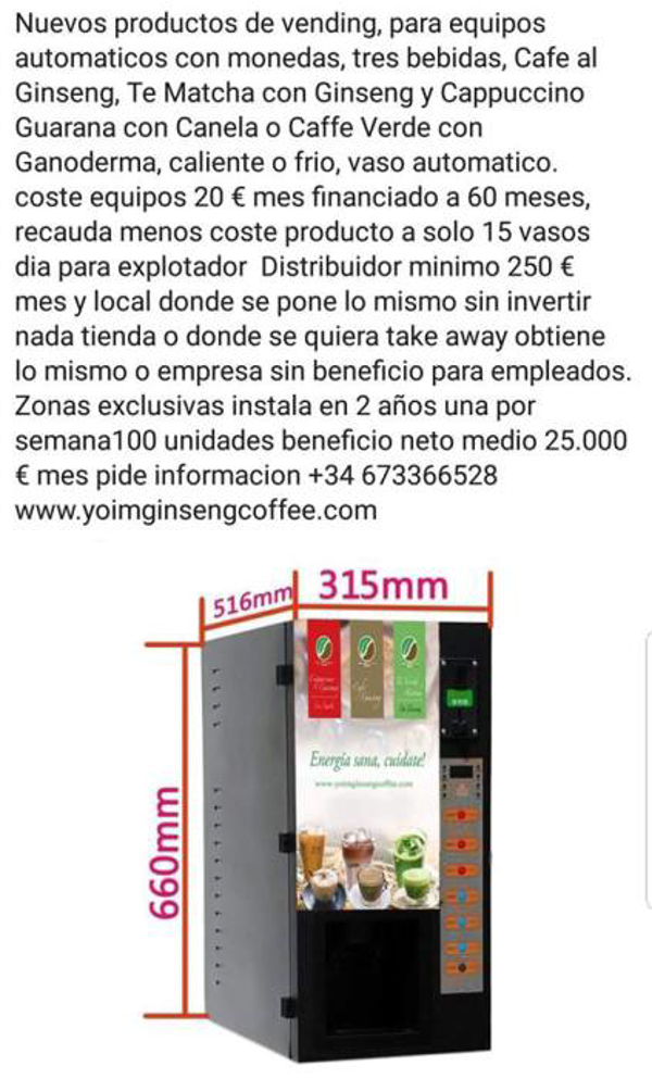 Monta tu negocio con poca inversion y sin riesgo en vending.
