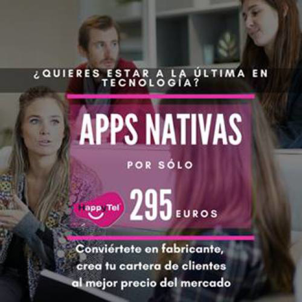 Con HappyTel podrás fabricar apps nativas al mejor precio del mercado entre otras más de 10 líneas de negocio distintas y muy demandadas