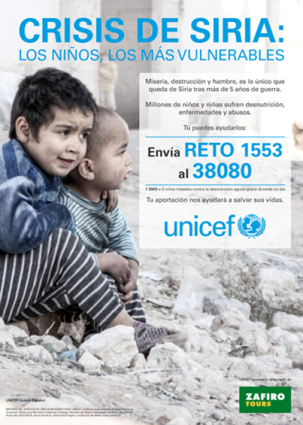 Zafiro Tours y Unicef juntos en su campaña solidaria de 2016
