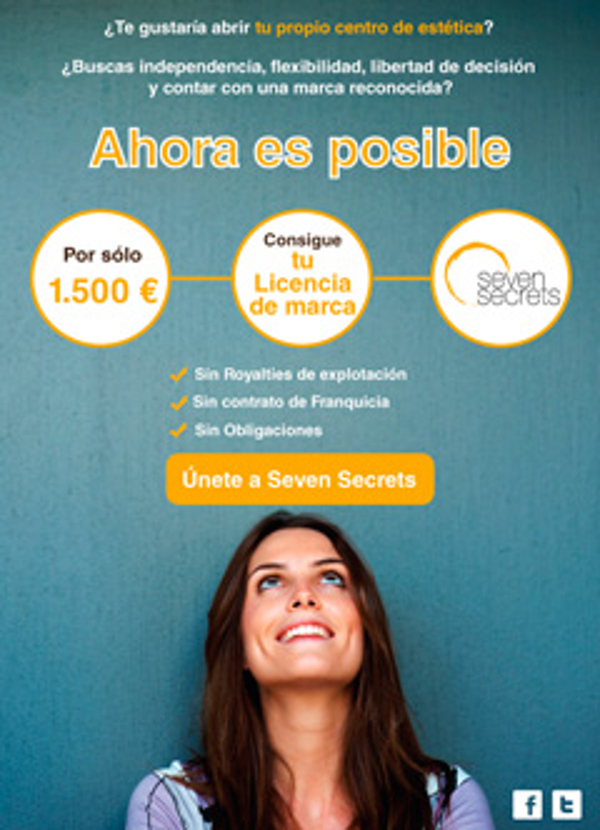 La red de franquicias Seven Secrets ofrece su licencia de marca por sólo 1.500 €