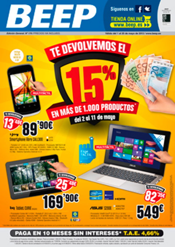 Las franquicias Beep, PCBox y PC Coste, devuelven el 15% en más de 1.000 productos