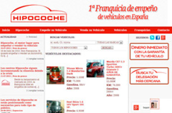 Conoce la web de la red de franquicias Hipocoche