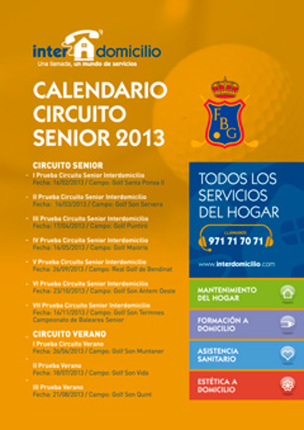 La franquicia Interdomicilio Mallorca patrocinadora del Circuito Senior de Golf Balear