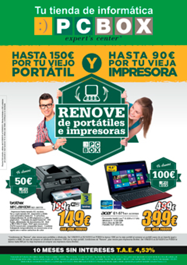 Gana dienro al renovar tu portátil o impresora en las franquicias PCBOX