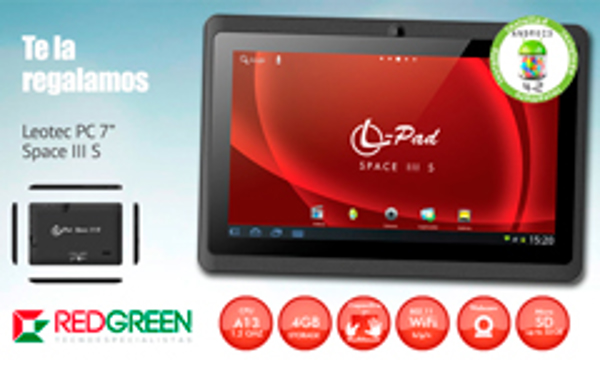 La franquicia Redgreen regala una Tablet Leotec de 7 pulgadas PC Space III S
