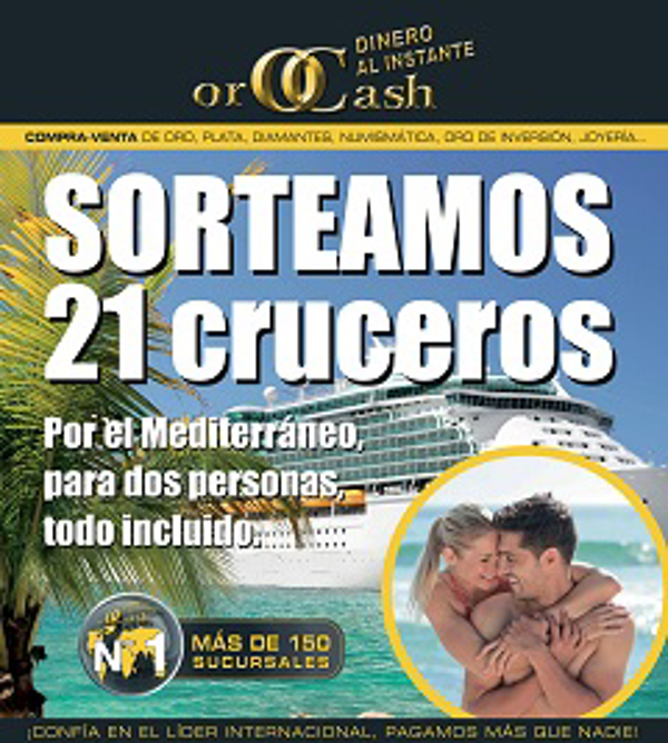 Orocash-Orobank franquicias regala 21 cruceros