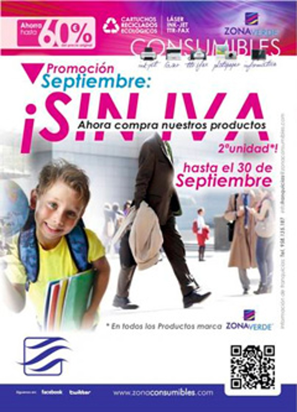 Ahorro del IVA en la 2ª Unidad en las franquicias Zona Verde Consumibles