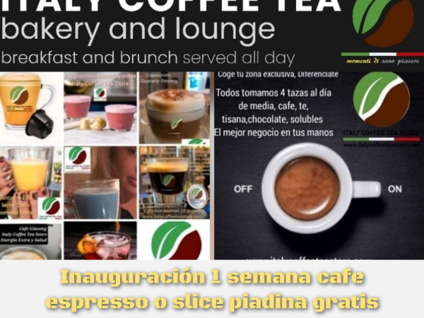Programa captación clientes inauguración una semana café o slice piadina gratis