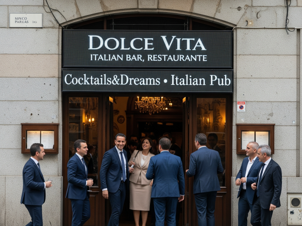 Dolce Vita restaurante-cafeteria Italiano y a partir de 19h Italian Pub-casual diner, negocio exclusivo de Italia.