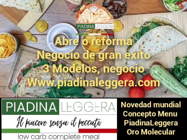 La Piadina Riminese de Italia autentica, fabricada en Italia artesanalmente ya esta aqui, 3000 locales en Italia de exito.