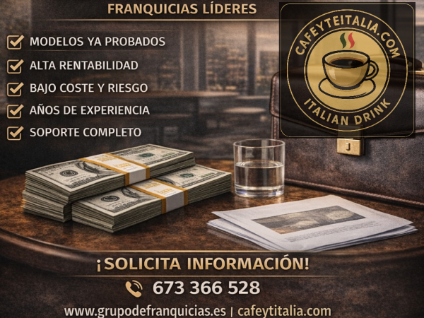 Invierte en negocio actual de extio garantizado, cafeteria adaptada a tus posibilidades, Cafeyteitalia.com, baja inversion con altisima rentabilidad, informate.