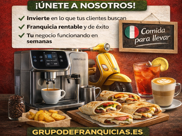 Take Away Lespresso Speciality, italian style para llevar o recojer en local o consumir fuera, local pequeno con un solo dependiente sin cocina.