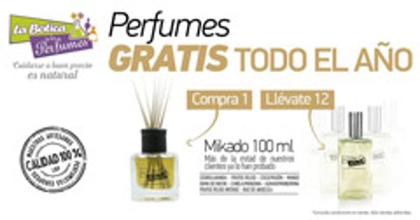 En las franquicias La Botica de los Perfumes compra 1 y llévate 12