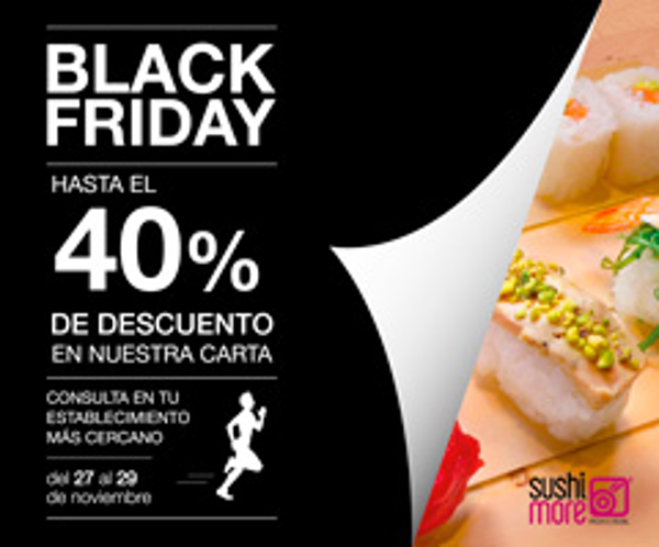 La franquicia Sushimore se suma al ‘Black Friday’ con descuentos de hasta el 40% en su carta