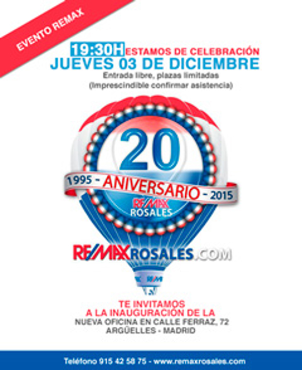 La franqucia Remax Rosales celebra su 20 aniversario