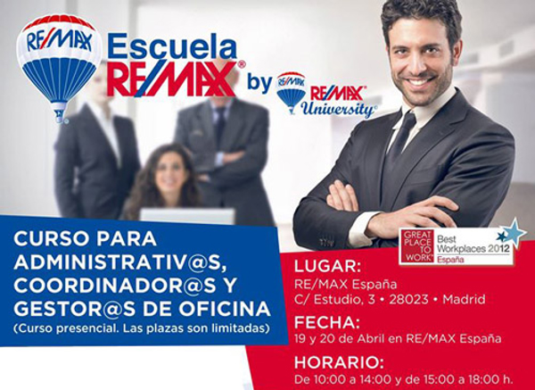La franquicia ReMax organiza el primer curso abierto dirigido a administrativos, coordinadores y gestores de oficinas inmobiliarias
