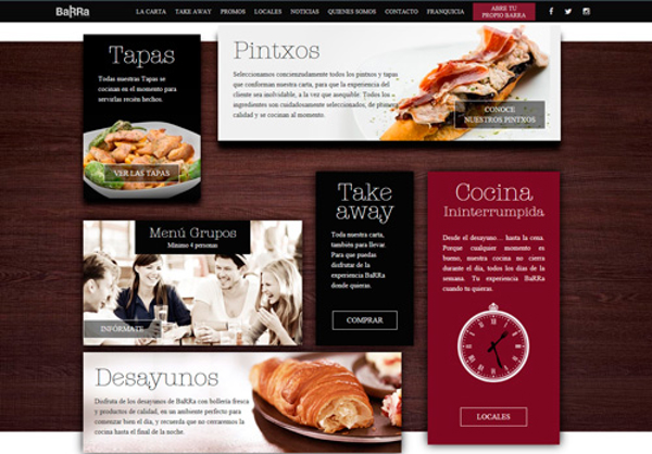 BaRRa de Pintxos potencia el servicio take away de sus franquicias a través de una nueva web