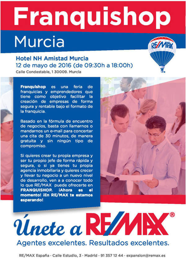 Remax estará presente en el evento de franquicias Franquishop Murcia