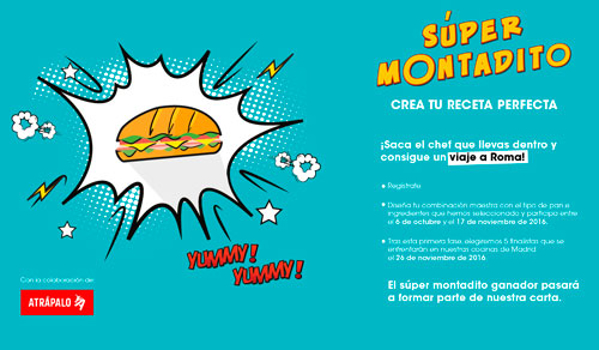 100 Montaditos incorporará en la carta de sus franquicias al ganador del concurso Supermontadito 2016