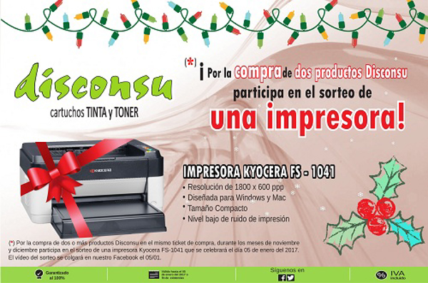 La franquicia Disconsu sortea una impresora entre sus clientes