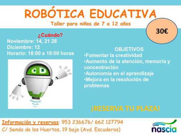 Cursos de robótica educativa en la franquicia Nascia Jaén