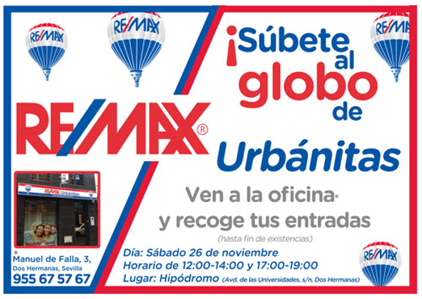 La franquicia ReMax Urbanitas invita a los habitantes de Dos Hermanas a disfrutar de las mejores vistas de la localidad subiendo en globo aerostático