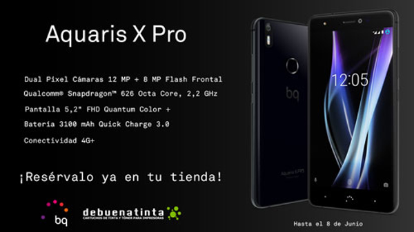 El nuevo BQ Aquaris X Pro en exclusiva en las franquicias Debuentinta