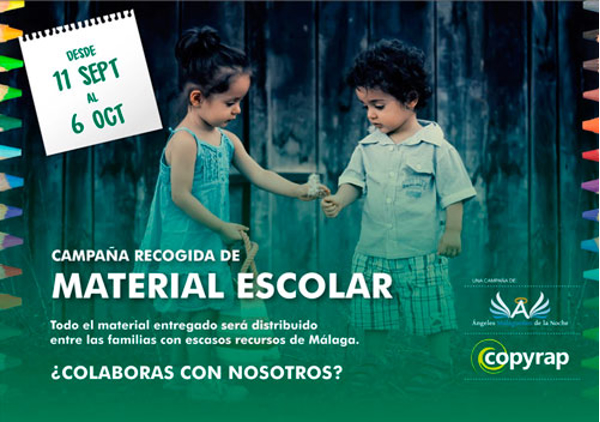 La red de franquicias Copyrap participa en la campaña de recogida de material escolar para familias necesitadas