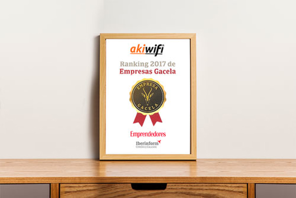 Reconocimiento a la proyección de la franquicia akiwifi como Empresa Gacela
