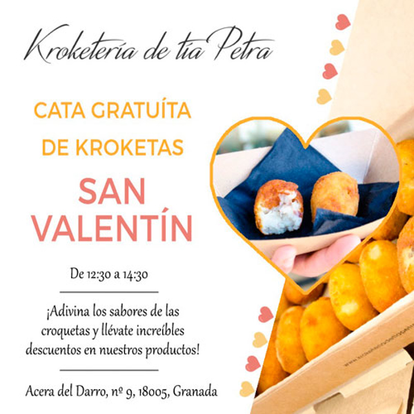 Kroketeria de Tía Petra prepara una gran evento en su franquicia de Granada para el día de los enamorados