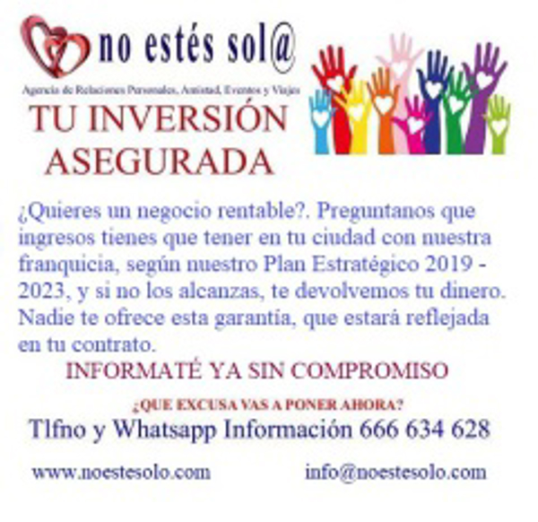 La franquicia No Estés Solo garantiza a sus franquiciados unos ingresos mínimos. 