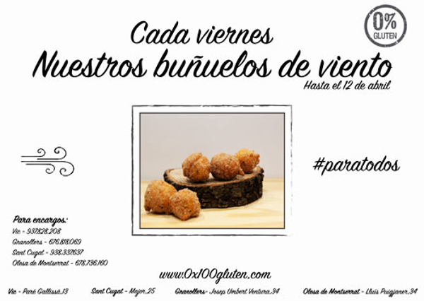 Disfruta de buñuelos de viento en la franquicia 0% Gluten
