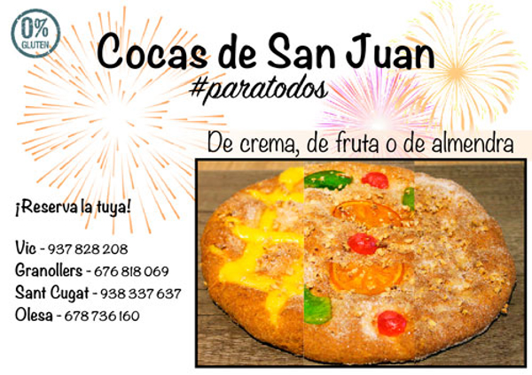 Cocas de San Juan sin gluten en la franquicia 0% Gluten