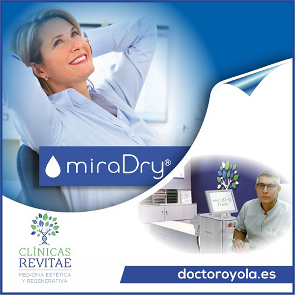 La solución definitiva no quirúrgica para acabar con la excesiva sudoración axilar se llama MiraDry. Franquicias Revitae.